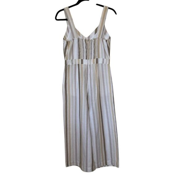 Greylin Lenox Ivory, Flax and Gray Linen Blend Wide Leg Jumpsuit Size S Coastal - Picture 5 of 16